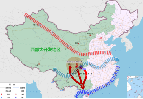 涪陵融入国内国际大格局示意图