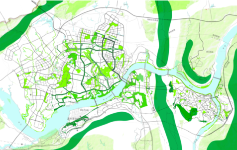 涪陵区“十四五”城市绿地系统规划图