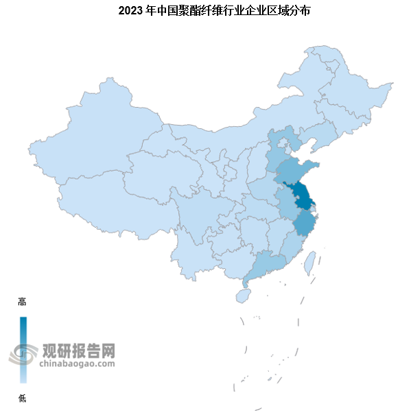 中國(guó)聚酯纖維產(chǎn)業(yè)的企業(yè)布局呈現(xiàn)出集中化、區(qū)域化的特點(diǎn)。從區(qū)域競(jìng)爭(zhēng)來看，中國(guó)聚酯纖維相關(guān)企業(yè)主要分布于江蘇和浙江省，合計(jì)占比超40%。這些地區(qū)擁有較為完善的產(chǎn)業(yè)鏈和基礎(chǔ)設(shè)施，為聚酯纖維產(chǎn)業(yè)的發(fā)展提供了良好的條件。同時(shí)，一些大型企業(yè)也在全國(guó)范圍內(nèi)進(jìn)行產(chǎn)業(yè)布局，形成了較為完善的供應(yīng)鏈體系。