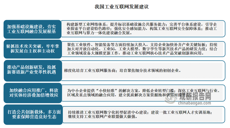 <strong>預計下一階段我國工業(yè)互聯(lián)網(wǎng)將進入規(guī)?；l(fā)展新階段，</strong><strong>發(fā)展機遇與挑戰(zhàn)并存。</strong>應繼續(xù)堅定不移推進工業(yè)互聯(lián)網(wǎng)高質(zhì)量發(fā)展，立足工業(yè)互聯(lián)網(wǎng)發(fā)展現(xiàn)狀和基礎(chǔ)，因地施策、因業(yè)施策，在全國范圍統(tǒng)籌協(xié)同發(fā)展工業(yè)互聯(lián)網(wǎng)。