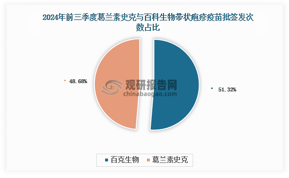 目前，我國帶狀皰疹疫苗競爭格局良好，從批簽發(fā)次數(shù)來看，市場呈現(xiàn)葛蘭素史克和百克生物雙強爭霸格局。其中，百克生物的帶狀皰疹疫苗批簽發(fā)次數(shù)領(lǐng)先葛蘭素史克，2024年前三季度占比51.32%。根據(jù)財報，得益于價格等優(yōu)勢和市場競爭格局良好，2023年百克生物帶狀皰疹疫苗銷量達到66.35萬支，實現(xiàn)收入8.83億元，毛利率高達97.5%。