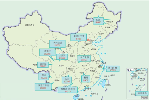 <strong>我國十三大水電基地規劃裝機規模（單位：MW）</strong>