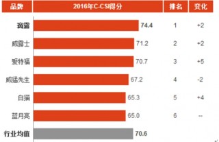 2016年中国消毒液消费市场顾客满意度指数分析与排名