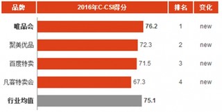 2016年中国特卖网站消费市场顾客满意度指数分析与排名