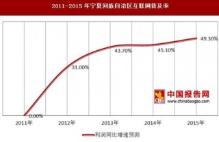 2011-2015年宁夏回族自治区互联网普及率与上网用户总数统计