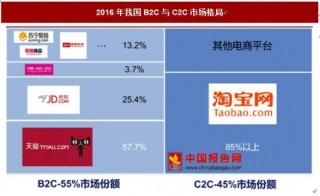 2016年中国电商市场格局图