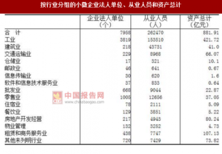 2017年湖南永州市按行业分小微企业法人单位、从业人员和资产情况调查（图）