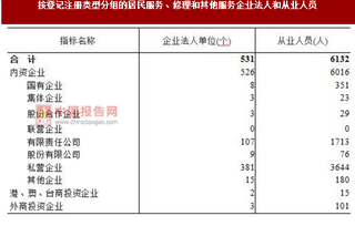 2017年海南?？谑邪醋灶愋头志用穹?wù)、修理和其他服務(wù)業(yè)企業(yè)法人單位與從業(yè)人員占比調(diào)查（圖）