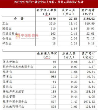 2017年湖南湘潭市小微企业法人单位、从业人员和资产总计调查（图）