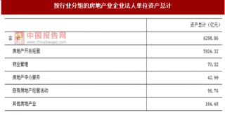 2017年湖南长沙市按行业分房地产业企业法人单位资产情况调查（图）