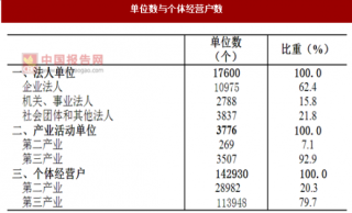 2017年广东揭阳市第二、第三法人单位与个体经营户数量调查（图）