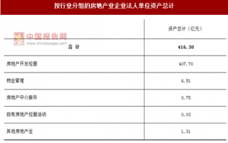 2017年广东阳江市按行业分房地产业企业法人单位资产情况调查（图）