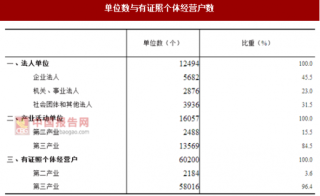 2017年四川内江市第二、三产业法人单位与个体经营户数量及结构情况调查（图）