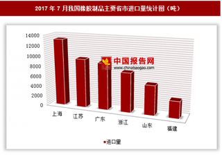 2017年7月我國進口橡膠制品6.17萬噸 其中上海進口占比最大