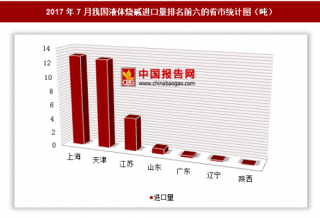 2017年7月我国进口液体烧碱31.6吨 其中上海进口占比最大