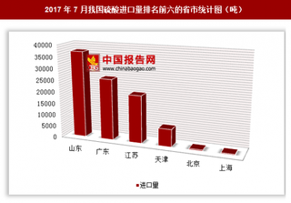 2017年7月我国进口硫酸9.27万吨 其中山东进口占比最大