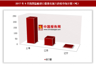 2017年9月我国进口盐酸299.2吨 其中上海进口占比最大