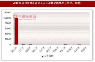 2016年四川省重庆市分县人工造林完成情况