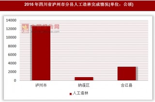 2016年四川省泸州市分县人工造林完成情况