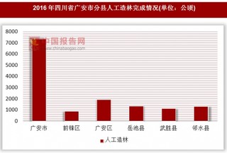 2016年四川省广安市分县人工造林完成情况