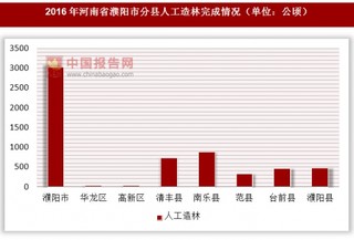 2016年河南省濮阳市分县人工造林完成情况