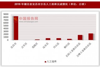 2016年湖北省宜昌市分县人工造林完成情况