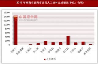 2016年湖南省岳阳市分县人工造林完成情况