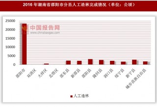 2016年湖南省邵阳市分县人工造林完成情况