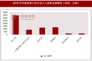 2016年甘肃省西宁市分县人工造林完成情况