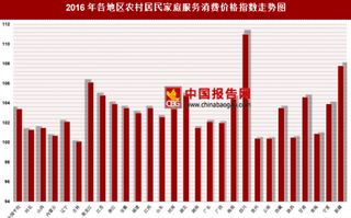 2016年各地区农村居民家庭服务消费价格指数分析