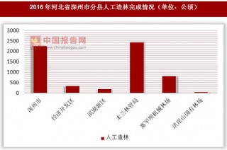2016年河北省深州市分县人工造林完成情况