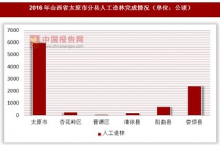 2016年山西省长治市分县人工造林完成情况