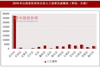 2016年山西省忻州市分县人工造林完成情况