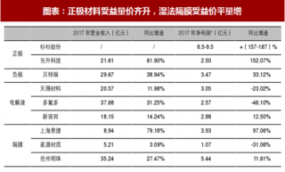 2018年中国锂电池材料行业增速及价格趋势分析（图）