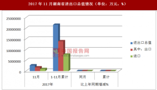 2017年11月湖南省进出口总值情况