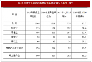 2017年广西新增限额以上批发业、规上服务业单位分别为319家和609家