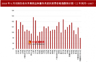 2018年5月全国各省市其他用品和服务类居民消费价格指数分析 其中上海市涨幅较高