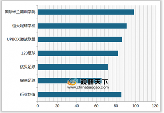 2019年我国青少儿足球培训机构顾客满意度指数排名情况