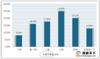 2021年我国互联网用户城市等级分布情况