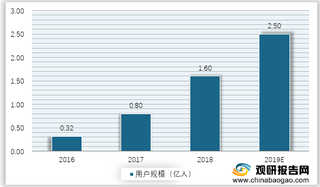 2016-2019年中国共享充电宝用户规模估算情况