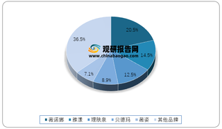 2019年我国功能性护肤品各品牌市占率情况